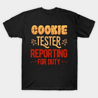 Funny Christmas Cookie Tester Reporting Duty For Kids Gift T-Shirt